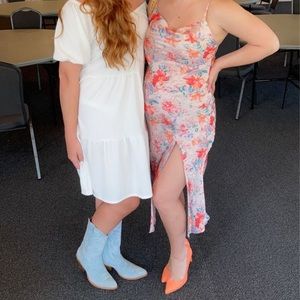 Slip dress with slit